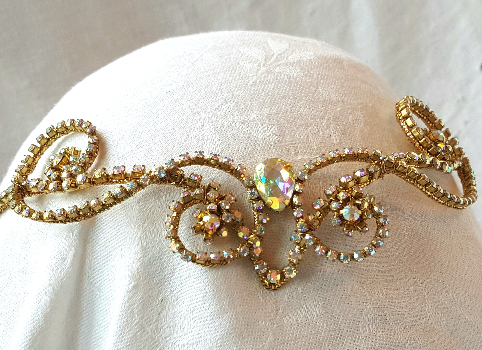 Diadem Rymd Gold Rhinestone Diadem – Caryn Wells Designs