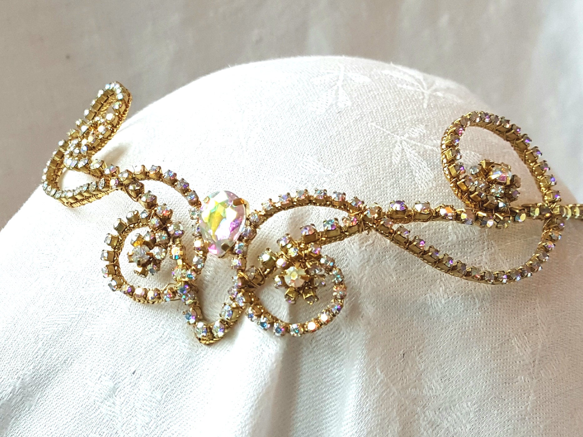 Pink and Gold Crystal Tiara - Caryn Wells Design Tiaras – Caryn Wells Designs main image 4